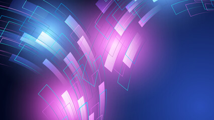 Obraz premium Modern abstract high speed movement. Colourful dynamic motion on blue background. Movement sport pattern for banner or poster design background concept.