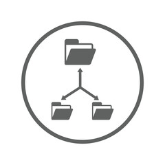Application structure, folder, folder structure icon. Gray vector graphics.