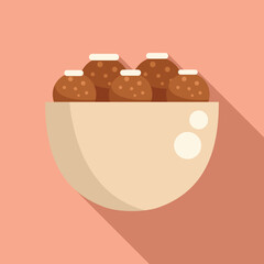 Celebration falafel icon flat vector. Cooking delicious. Fresh wrap