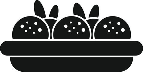 Cooking falafel icon simple vector. Fresh nutrition. Vegan pita