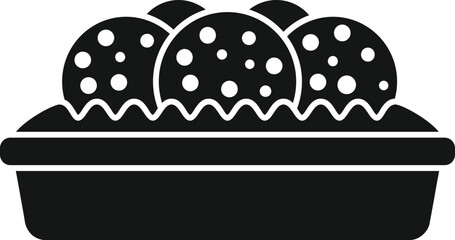 Arabic falafel icon simple vector. Cooking plate. Vegan salad