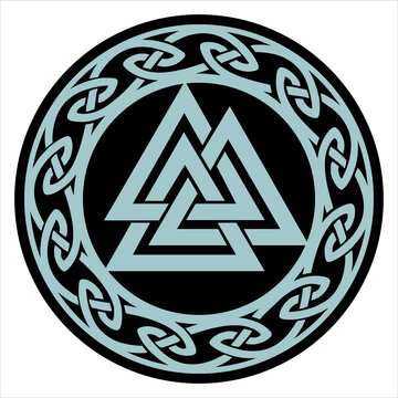 Valknut, Celtic knot, Norse mythology, protection symbol, vector, isolated
