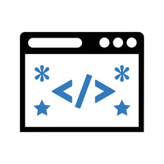 Clean code, code, design icon. Simple flat design Concept.