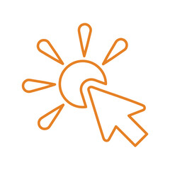 Click, mouse, pointer line icon. Outline vector.