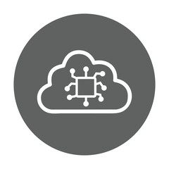 Cloud, connection, connectivity icon. Gray vector sketch.