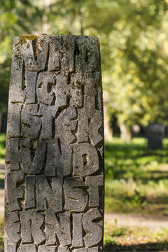 Close-up of a 18th century gravestone