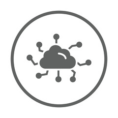 Cloud, connection, data icon. Gray vector graphics.