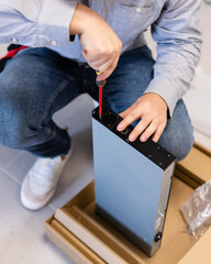 Hardware installation and upgrades of modem system unit for Internet with help of screwdriver.