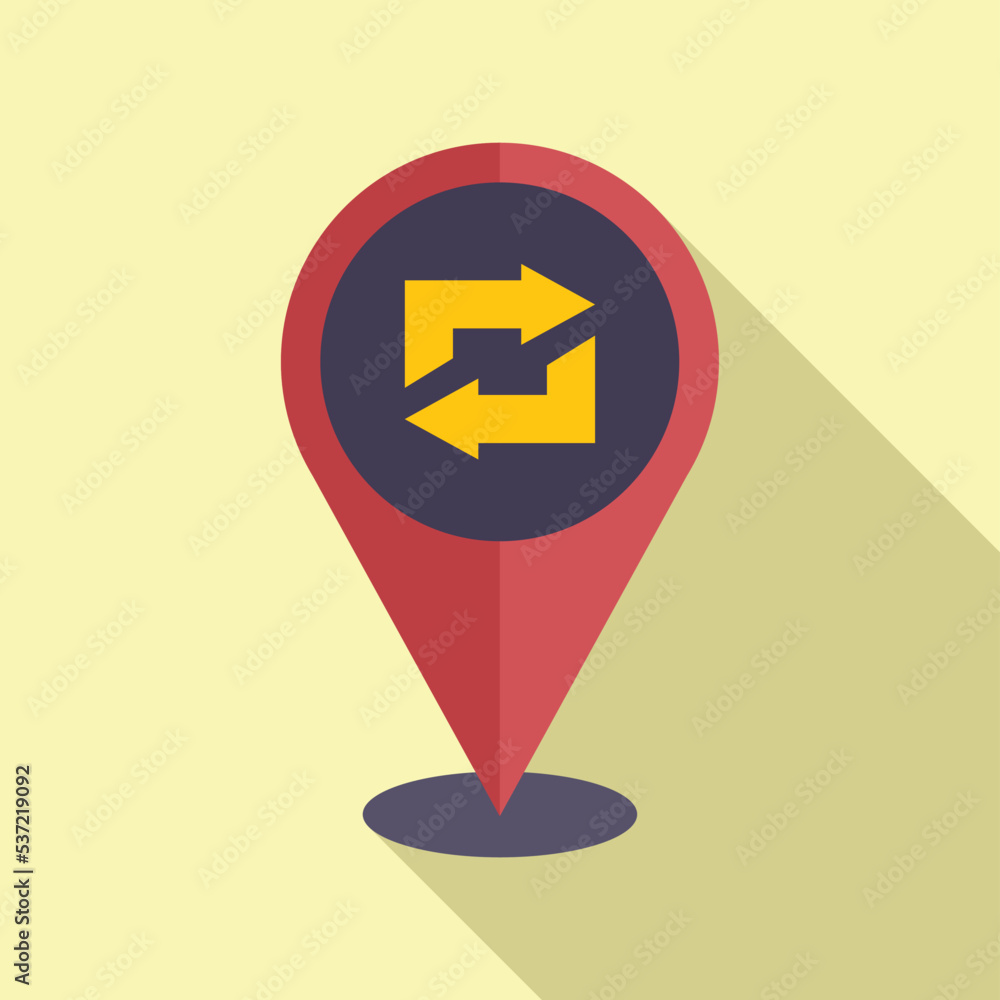 Poster repost location icon flat vector. report chart. data document
