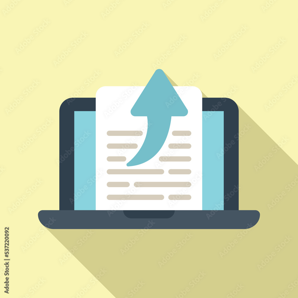 Poster result file icon flat vector. graph market. data document
