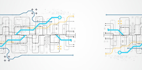 Abstract horizontal technology background. Communication concept, futuristic digital innovation background. Vector illustration