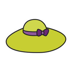 Summer hat vector icon.Color vector icon isolated on white background summer hat.