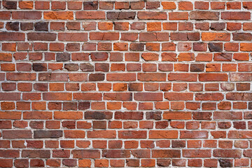 High quality background of a red brick wall pattern.