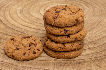 Chocolate chip cookies isolated on white background, Homemad cookies close up. High quality photo