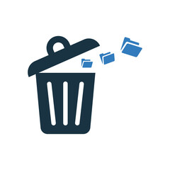 Delete, recycle, folder icon. Editable vector graphics.