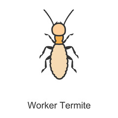 Worker termite vector icon.Color vector icon isolated on white background worker termite.