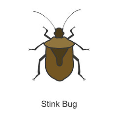 Bug stink vector icon.Color vector icon isolated on white background bug stink.