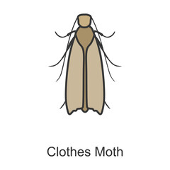 Clothes moth vector icon.Color vector icon isolated on white background clothes moth.