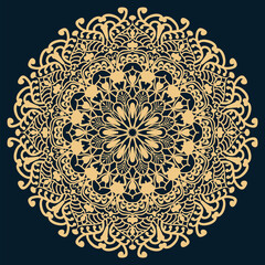 Modern golden color mandala background unique design and good look.