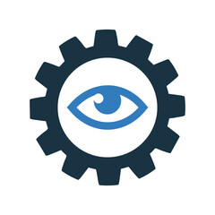 Eye, setting, settings icon. Simple vector design.