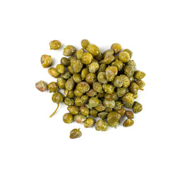 Pickled Capers Isolated. Marinated Caper Buds, Small Salted Capparis