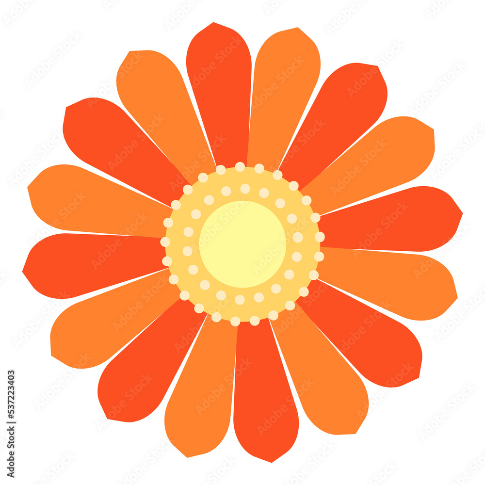 Canvas Prints flower icon. bright red and orange petals. round nature bloom symbol