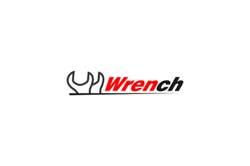 Wrench logo mechanical design engineering icon industry service automotive workshop