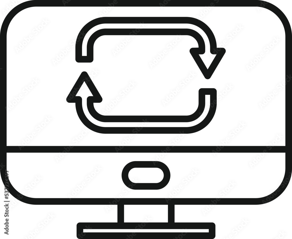 Poster repost computer icon outline vector. report chart. data document