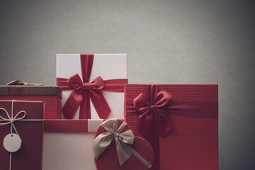 Beautiful Christmas gifts with ribbon