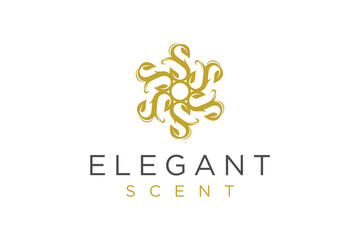 Beauty wellness mandala logo design gold flower circle luxury shape icon symbol yoga spa ornament