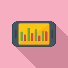 Graph chart icon flat vector. Business people. Seo digital