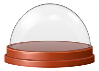 Glass cover for souvenirs. Realistic transparent dome protection © ssstocker