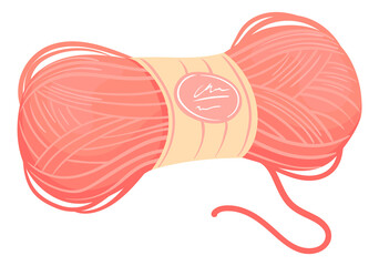 Yarn hank icon. Hand craft wool in cartoon style