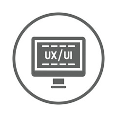 Page, Layout icon. Gray vector sketch.