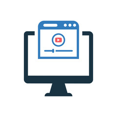 Video, web content icon. Editable vector graphics.