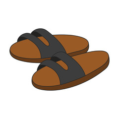 Sandal vector color icon. Vector illustration flipflop on white background. Isolated color illustration icon of sandal.