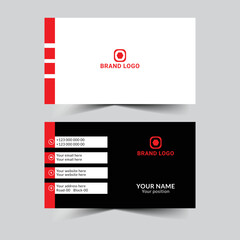 Professional elegant red and black corporate modern business card design template