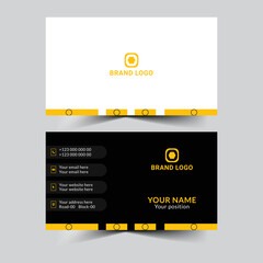 Professional elegant  orange and black modern business card design corporate template