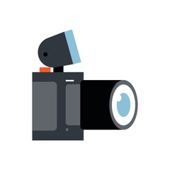 Obraz premium Photo camera, side view, illustration, vector