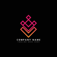 Monogram letter M logo mockup, thin line decoration hipster initial, outline black and white graphic wedding invitation emblem.