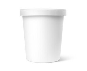 White paper cup, isolated on white background, realism, photo realistic