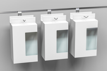 Slatwall Euro slot BOXes hang on wall slat Hook, product hang gadget box packaging design template 3d render