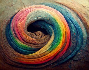 Rainbow paint vortex digital art background