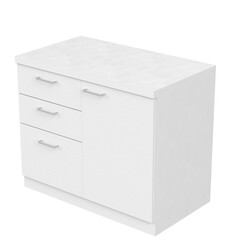 3d rendering illustration of an office chest of drawers