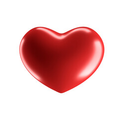 Red heart isolated on white background. 3d illustration.