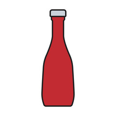 Ketchup vector icon.Color vector icon isolated on white background ketchup.