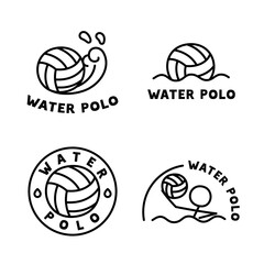 water polo logo kawaii doodle flat cartoon vector illustration