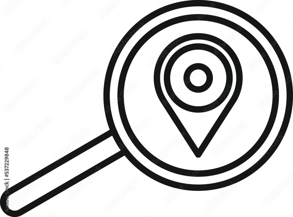 Poster focus location icon outline vector. customer digital. hunter lead