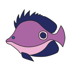 Fototapeta premium Tropical fish vector icon.Cartoon vector icon isolated on white background tropical fish.