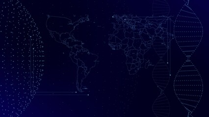 Data analysis Medical statistics on Chile Country with graphs, charts, analytics in background | Chile country Revealing world map 4K|60 FPS, data analysis Medical science technological, DNA, Globe - Powered by Adobe